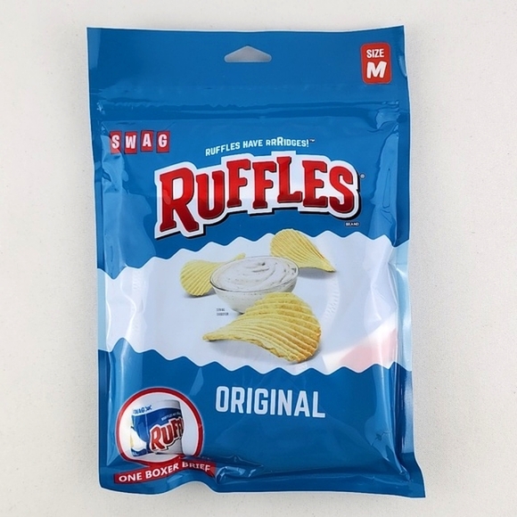 Ruffles 1 Pair Boxers + 2 Crew Sock Snack Aisle Original In Bag Size Med (31-33) - Picture 9 of 16